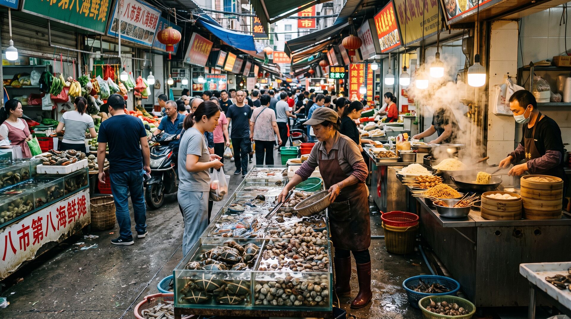 Zhongshan Road e i Mercati del Pesce Tradizionali