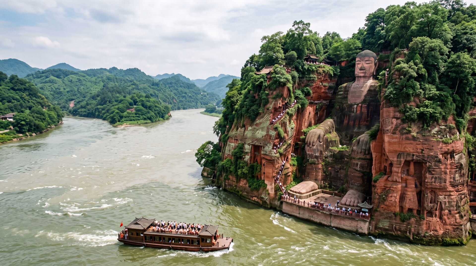 Il Grande Buddha di Leshan: La Statua di Pietra Scolpita nella Roccia Più Grande del Mondo